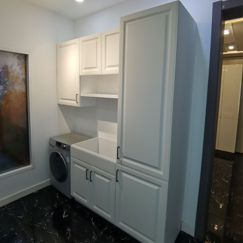 ¿Cómo mejoran los gabinetes de lavandería blancos laminados la eficiencia de su cuarto de lavado?