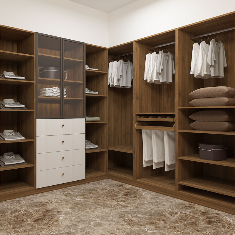 Dormitorio de melamina y caminata en la habitación y armarios para caminar en la habitación